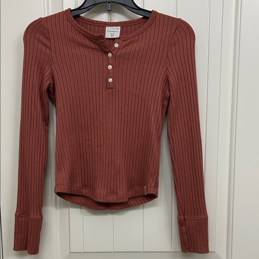 Abercrombie Kids Ribbed Long Sleeve Top - Rust
